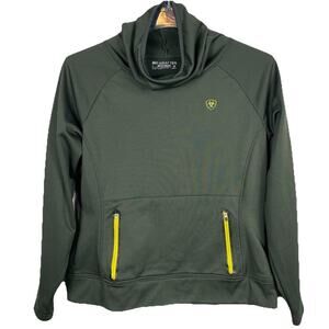 Ariat Tek Cold Series Equestrian Fleece Women Large Olive Funnel Neck Horse Girl